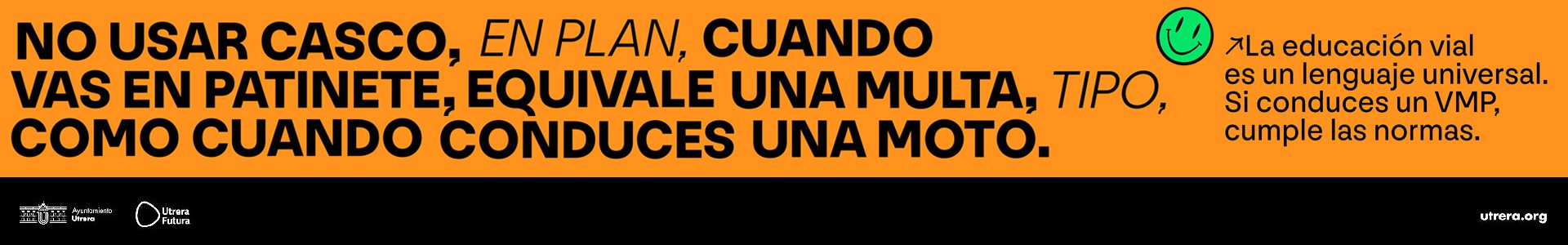 Banner horizontal de publicidad de usar casco en patinete eléctrico
