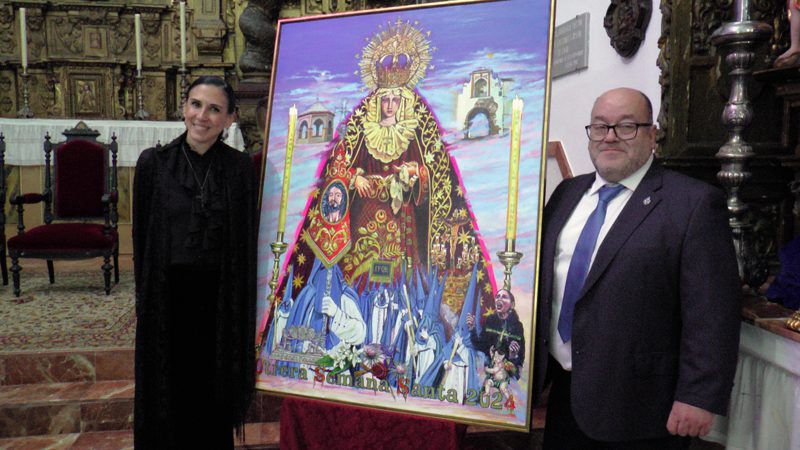 La obra “Plaza Fabricantas” del pintor utrerano estará expuesta del 6 al 16 de septiembre en las salas situadas en los bajos del Ayuntamiento de Carmona