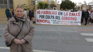 Protesta de trabajadores de Teliman y Pracom contra el Ayuntamiento de Utrera