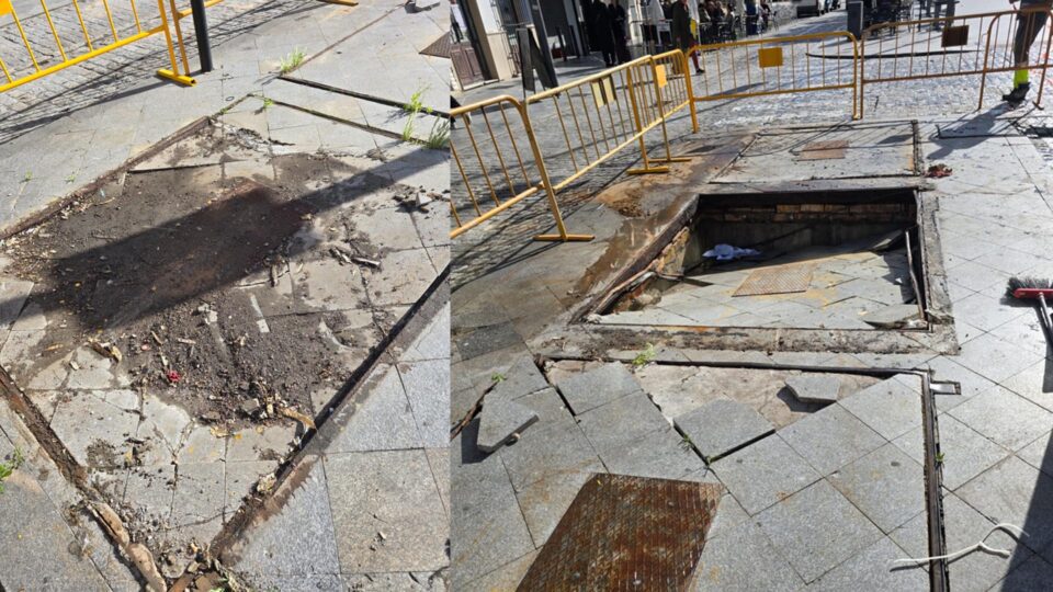 Retirados los contenedores soterrados del Altozano por problemas graves en la estructura