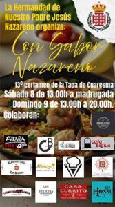 El 13º Certamen de la Tapa de Cuaresma 'Con Sabor Nazareno' se celebra este 8 de marzo