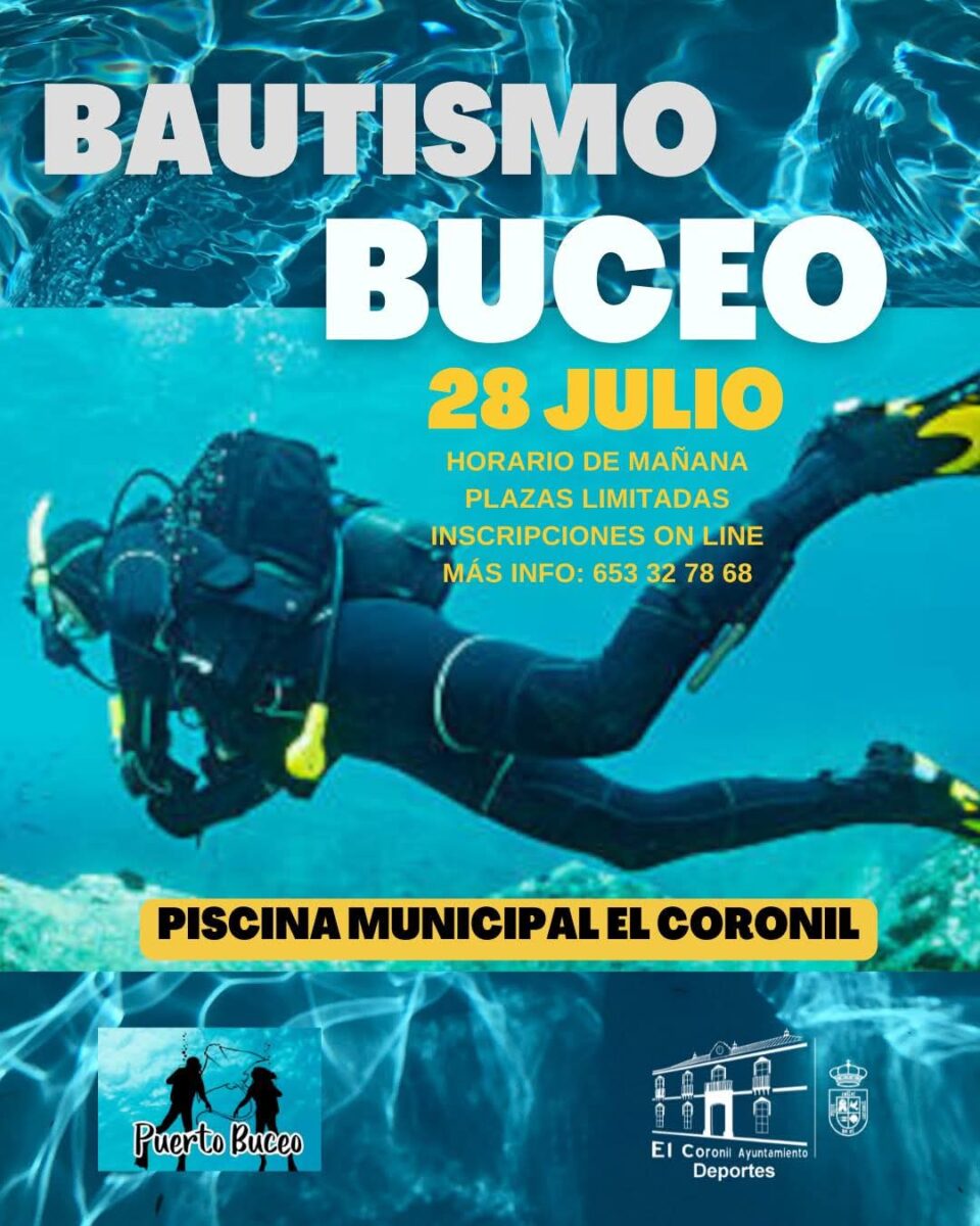 El Coronil ofrecerá la experiencia “Bautismo de buceo” en su piscina municipal