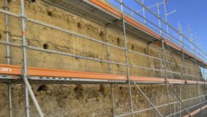 Utrera avanza en la restauración de la muralla del Castillo con trabajos en los lienzos sureste y norte