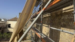 Utrera avanza en la restauración de la muralla del Castillo con trabajos en los lienzos sureste y norte