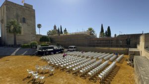 Utrera avanza en la restauración de la muralla del Castillo con trabajos en los lienzos sureste y norte