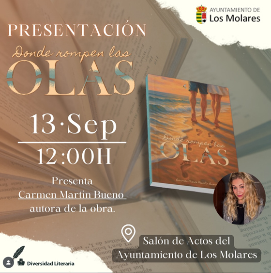 La escritora utrerana Carmen María Martín Bueno presentará en Los Molares su novela “Donde rompen las olas”