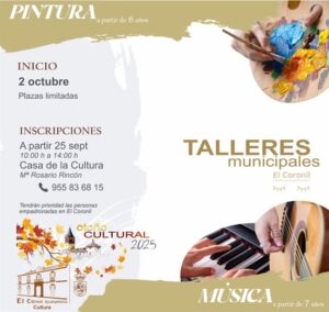 El Coronil abre el plazo de inscripción para los Talleres Municipales de Música y Pintura