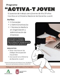 El Ayuntamiento de Utrera solicita una subvención para el programa de empleo “Activa-T Joven”