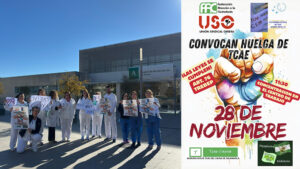 Las enfermeras del Hospital de Alta Resolución de Utrera formaron parte de la huelga del TCAE del pasado 28 de noviembre