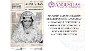 Aplazada y trasladada al Hospital de la Santa Resurrección la inauguración de la exposición “ANGUSTIAS”