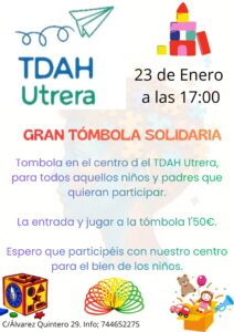 La Asociación TDAH Utrera organiza una Gran Tómbola Solidaria para todas las edades