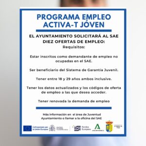 El Palmar de Troya se suma al programa "Activa-T Joven" con diez puestos para jóvenes desempleados