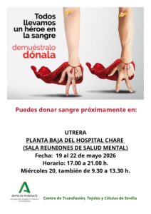 El Chare acoge una campaña de donación de sangre del 19 al 22 de mayo