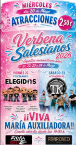 La Verbena Salesiana 2026 volverá a llenar de ambiente festivo el recinto de María Auxiliadora