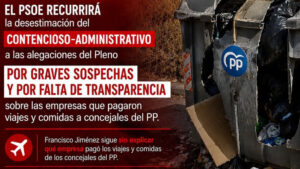 El PSOE anuncia que recurrirá la desestimación del recurso sobre el Pleno y mantiene su fiscalización del contrato de limpieza