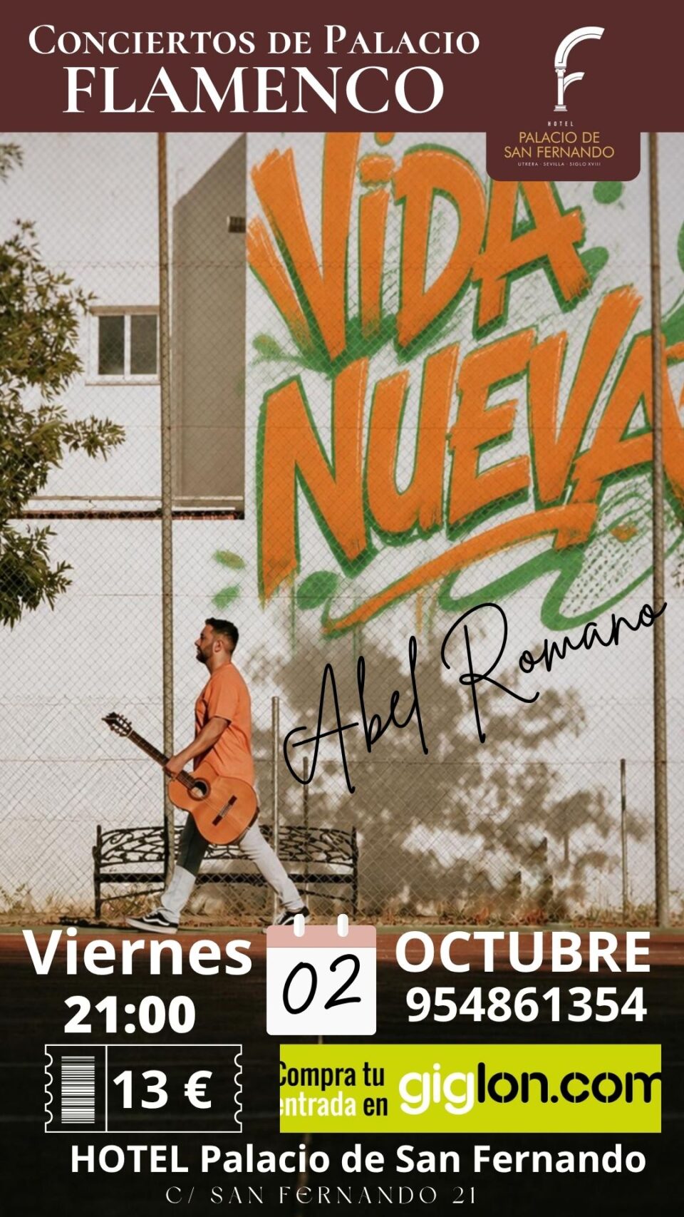 Abel Romano presenta «Vida Nueva» este viernes en Utrera con un concierto en el Hotel Palacio de San Fernando