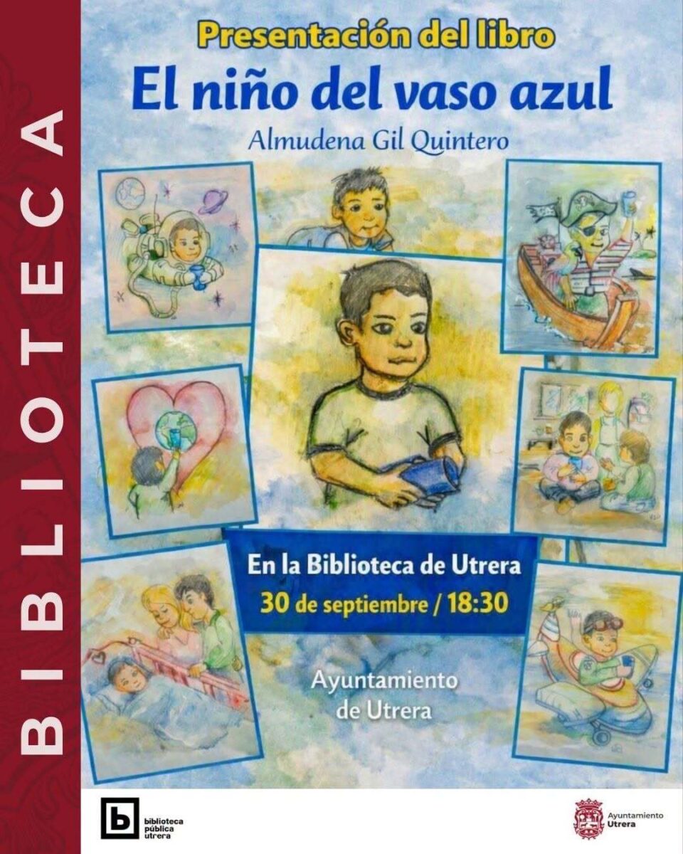 La Biblioteca Pública de Utrera acoge la presentación del cuento infantil «El niño del vaso azul»