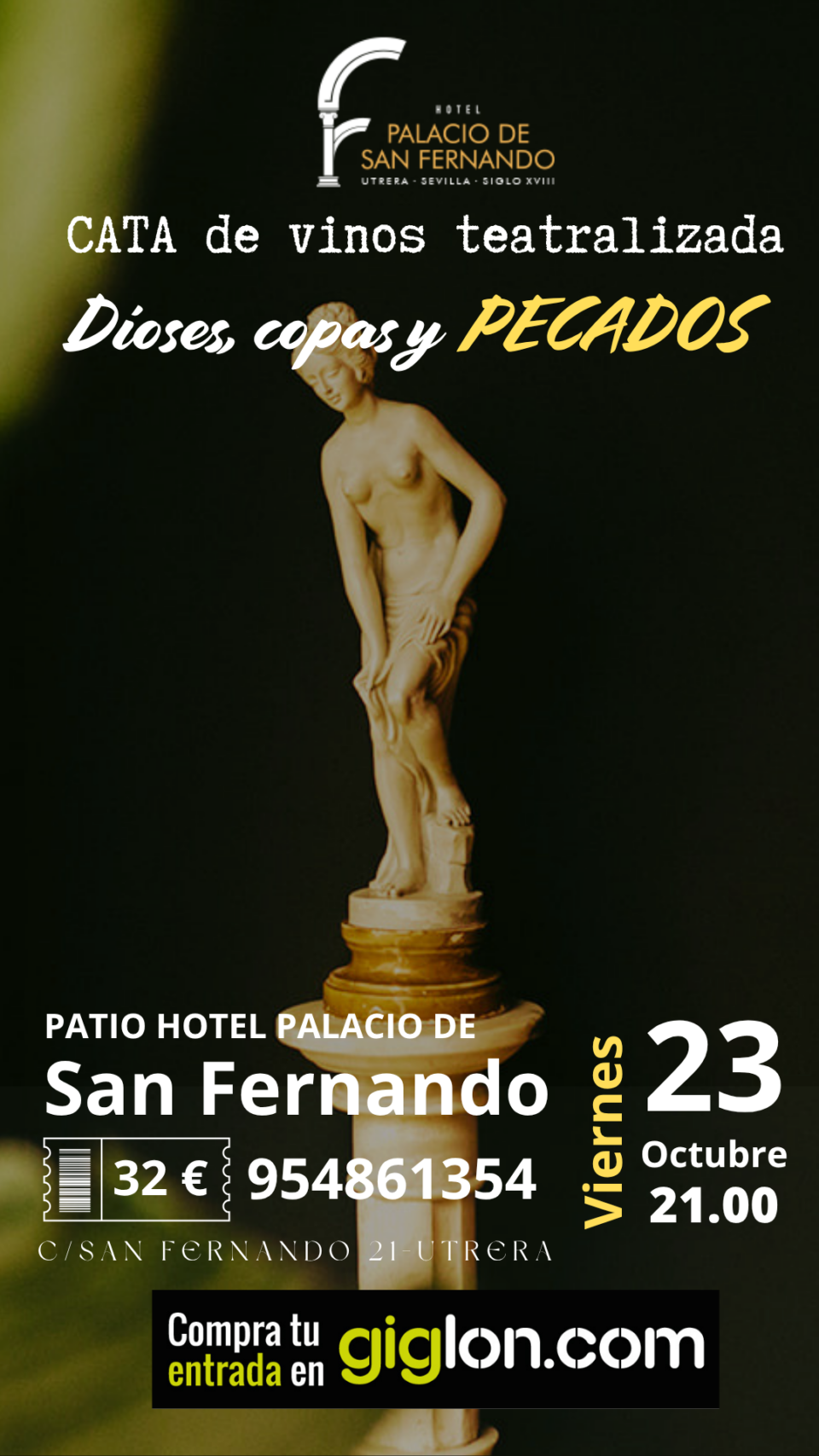 ‘Dioses, Copas y Pecados’ regresa a Utrera este viernes con su sexta cata teatralizada