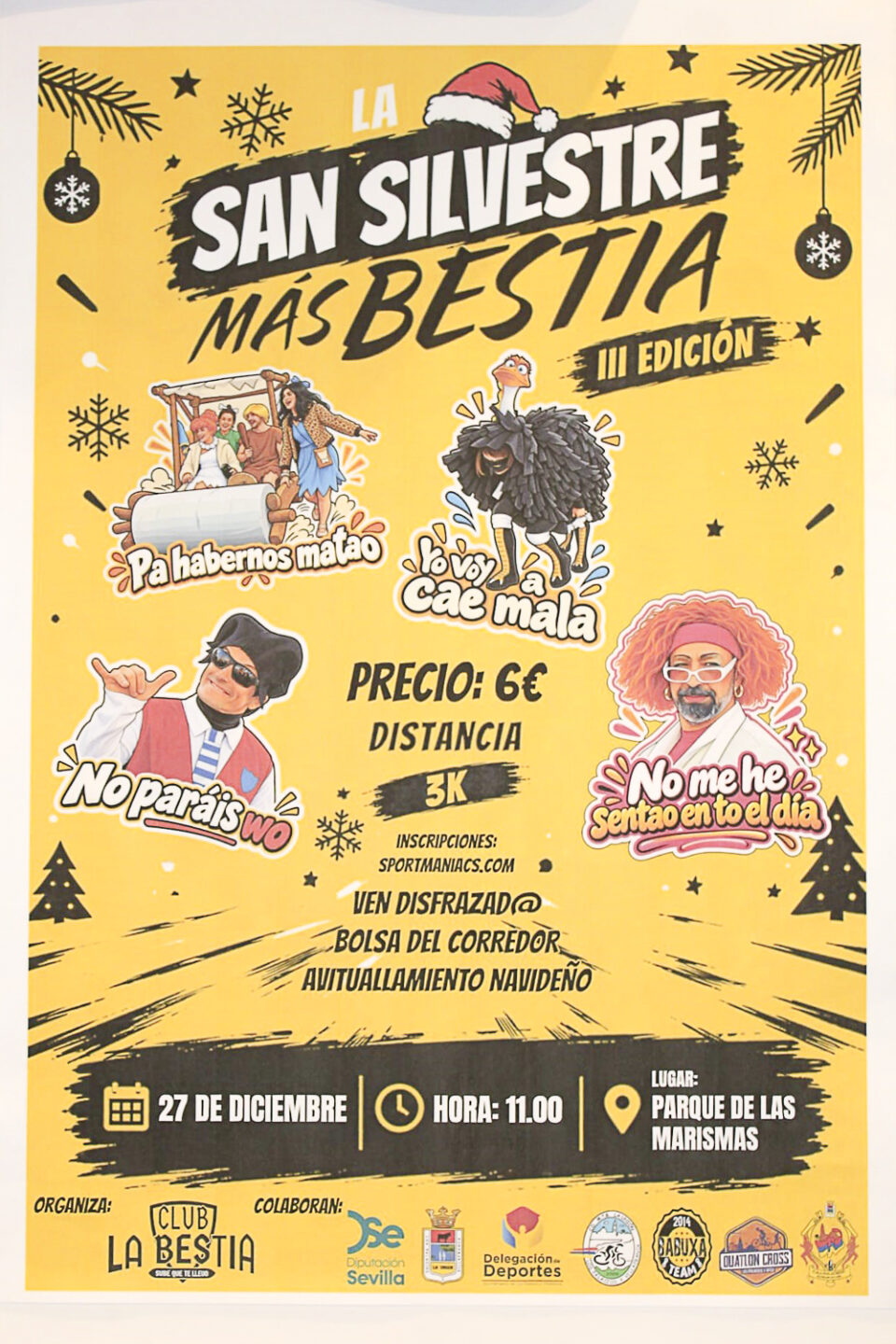 La III San Silvestre Más Bestia abre sus inscripciones en Los Palacios y Villafranca para despedir el año con deporte y diversión