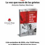 Antonio Ibáñez llega a la biblioteca de Utrera el 6 de noviembre para presentar su obra “La voz que nació de las grietas”
