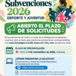 La delegación de deportes abre el plazo de solicitud de subvenciones en régimen de concurrencia competitiva 2026