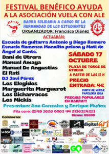 VuELA con Ale llega a Utrera este sábado: un festival benéfico hacia las personas afectadas por la ELA